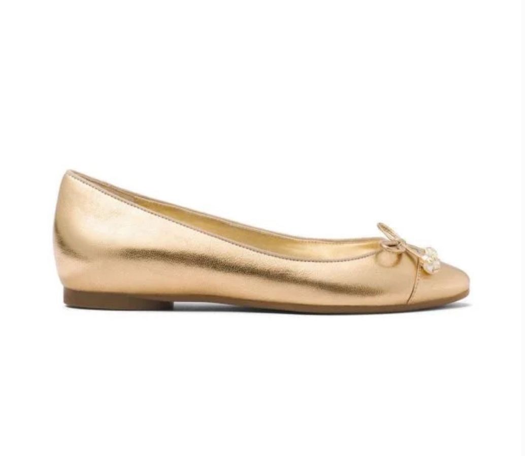 MICHAEL Kors Gia ballet flats with a bow Gold Size 8.5