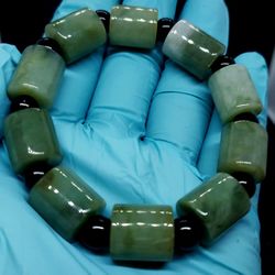Burmese icy type A jadeite jade bracelet. Certified.