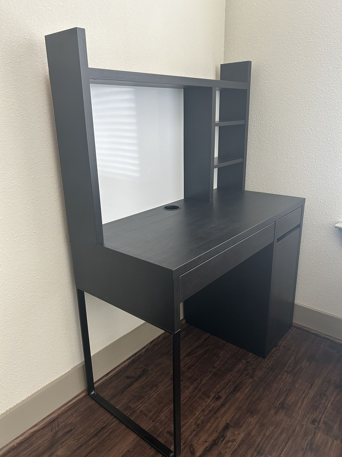 IKEA MICKE Desk (plus add on) - Black-Brown