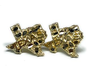 10k Gold Texas Nugget Earrings