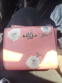 Coach Pink Floral Bifold Wallet