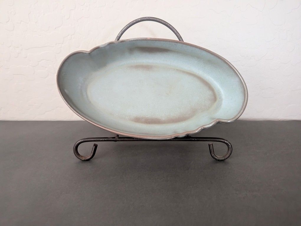 Vintage Frankoma Pottery #205, Serving Dish Bowl , Woodland Moss, 11” x 6"