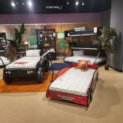 KIDS BED SELECTIONS BUNKBEDS TRUNDLE CAR BEDS STARTING AT $398 FINANCING OPTIONS AVAILABLE 