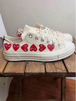 Comme des Garçon play multi-heart  white Converse Chuck Taylor All Star 70 Ox