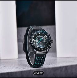 Pagani Design 2024 Luxury Moon Watch - VK63 High-Precision Stainless Steel Glass Chronograph Quartz Movement, Water-Resistant, Date Display, Stylish T