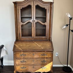 Vintage Baker Furniture French Provincial Secretary Desk & Hutch - Original Key