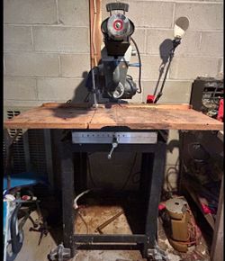 SEARS CRAFTSMAN RADIAL ARM SAW WITH STAND AND LIGHT