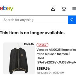 Original Versace jacket zipper