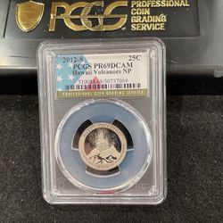2012 S Gem Proof Hawaii Volcanoes NP Quarter Graded At PR69 With A Deep Cameo D-7