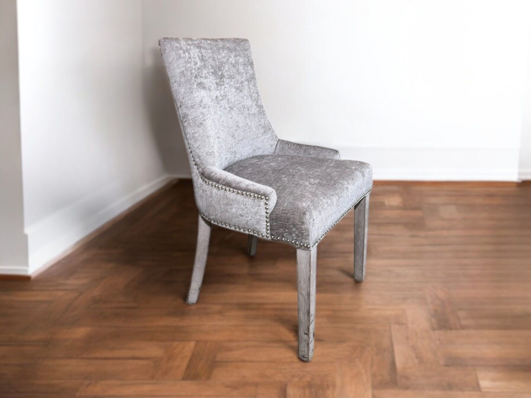 Gray Accent Chair w/ Nailhead Trim
