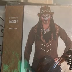 Halloween men’s witch doctor evil skeleton costume