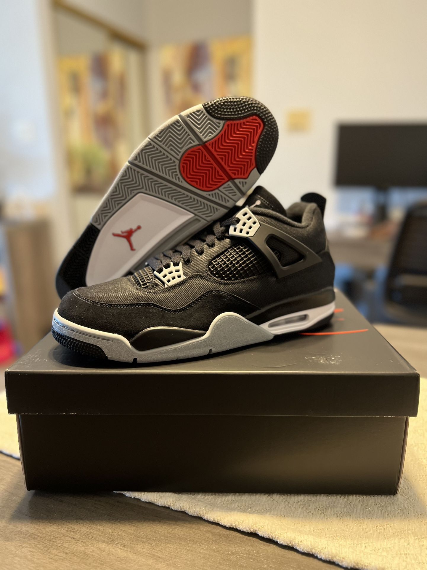 Jordan 4 Black Canvas (2022) Never Worn Size 12