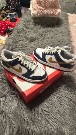 Nike Dunk low (GS) white navy