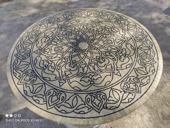 Lazy susan 31" marble or table top,  Roman Mosaic,