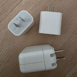3 Apple Androids Phones Ipads Wall Chargers Travel Adaptors and Cables