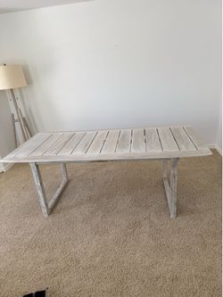 Solid Eucalyptus Outdoor Picnic Table Very Sturdy Refurbished 80 x 36 x 30 (LxWxH)