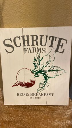 The office. Schrute farms sign.