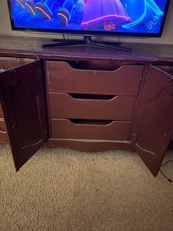 Wood Cabinet with Drawers