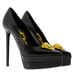 Versace High Heels Gloss Back Size 38 EU 7.5-8 US