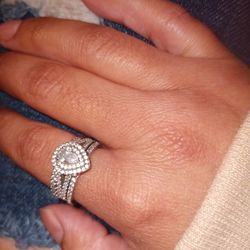 3 Piece Set Ring,Size 7 ..9.25 Silver 