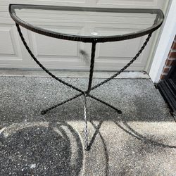Wrought Iron And Glass Table