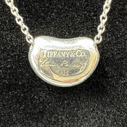Tiffany & Co. Elsa Peretti 16 Inch Bean Pendant Chain Necklace With Pouch 
