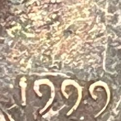 1999 D Penny Coin With Some Tarnishing 
