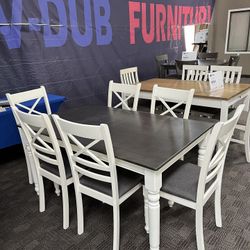 White Dining Kitchen Table Set 
