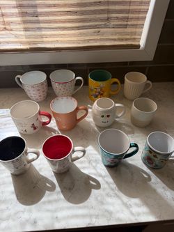 Lot of 12 Assorted Ceramic Coffee Mugs