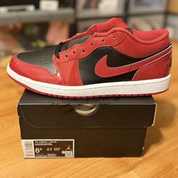 Jordan 1 Low “Patent Varsity Red Black” Mens Size 8.5 (Brand New)  