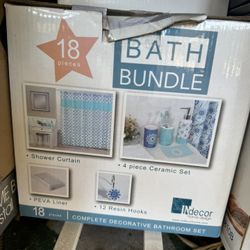 18 Piece Bath Set - coastal Theme