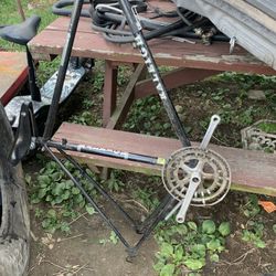 Old Raleigh bike frame with forks