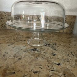 Glass Cake Stand with Lid 