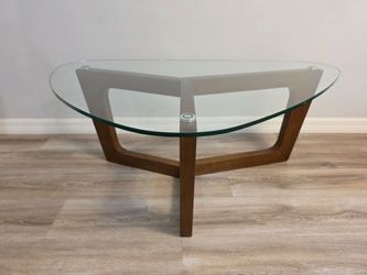Coffee Table - Glass Triangular and Wood
