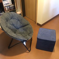 Chair And Ottoman/storage Cube