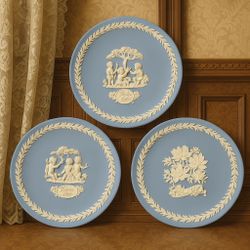 Wedgwood England Jasperware 1(contact info removed) 1987 Mother’s Day 3 Collector Plates, NIB