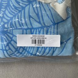 Blue and White Cotton Sp5der hoodie