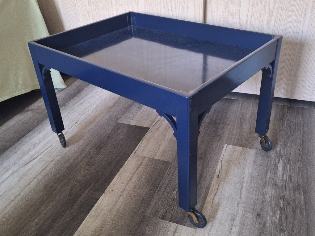 Vintage Cart Coffee Table With Wheels