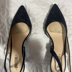 Navy blue Rhinestone heel