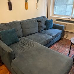 Teal Velvet Couch