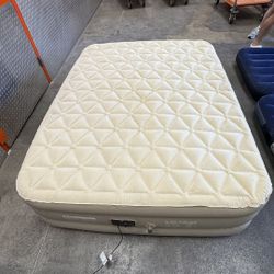 Coleman Queen Raised Air Mattress with Built-in Pump – Beige