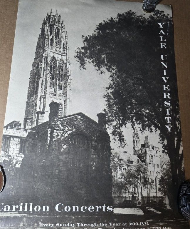 Carillon Concerts At Yale University Poster 16x22" With A Tear