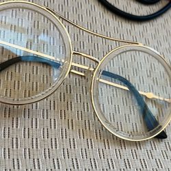 Big round gold frame clear sunglasses 