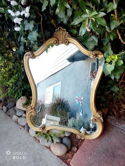 Mirror Gold Tone Ornate 25" W X 35" T