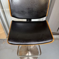 Black leather Bar Stool