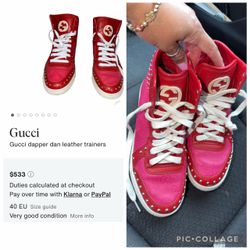 Gucci dapper dan leather trainers women size 6.7/7 in excellent condition asking $200
