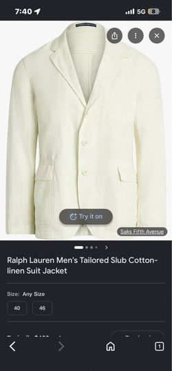Ralph Lauren linen suit jacket in size 40 and 48L