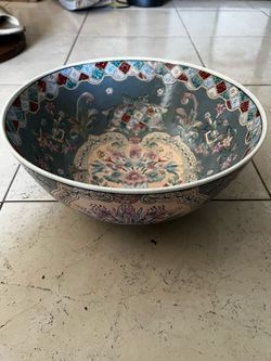 vintage Andrea by Sadek Chinoiserie porcelain decorative bowl