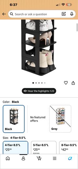 Black Vertical Shoe Rack