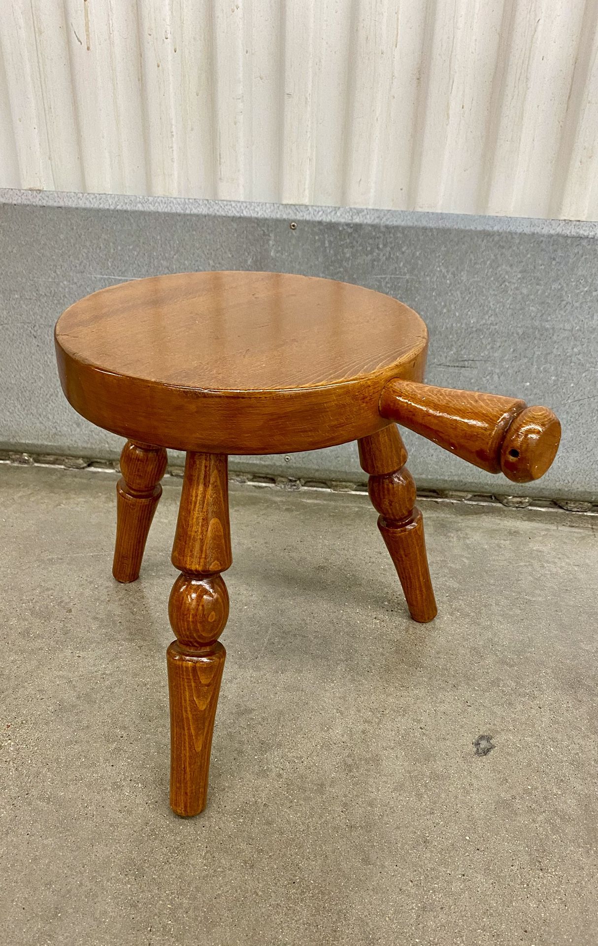Mid-century 1960’s solid maple tripod milking stool
